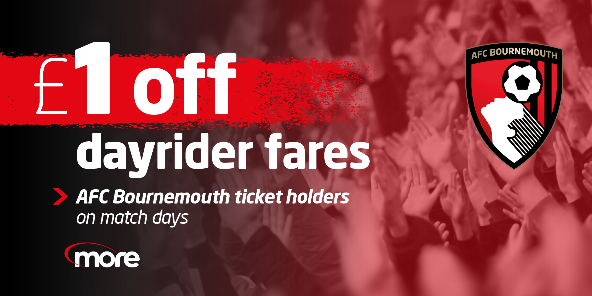 Get your discounted travel to watch AFC Bournemouth! morebus